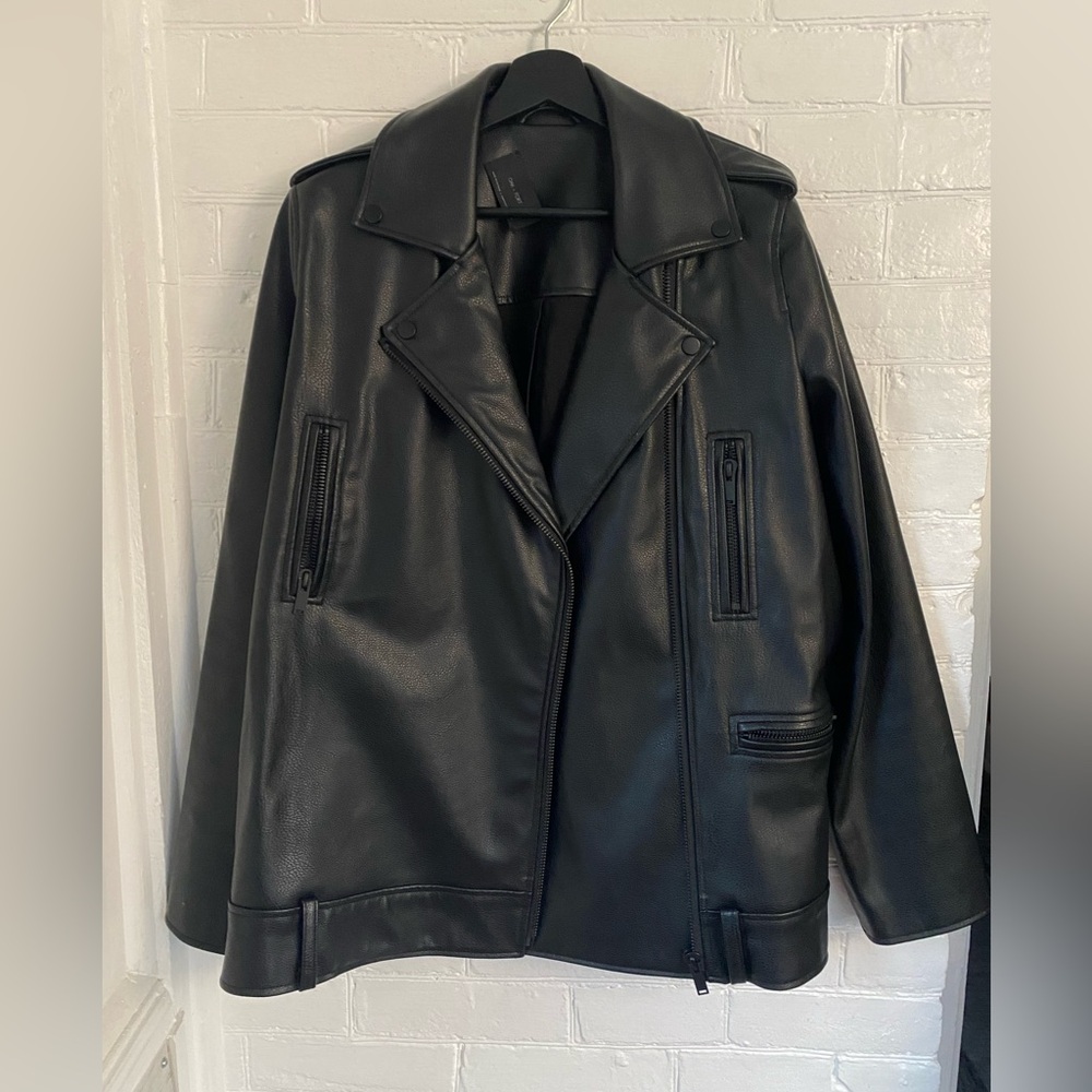 Oak + Fort vegan leather jacket